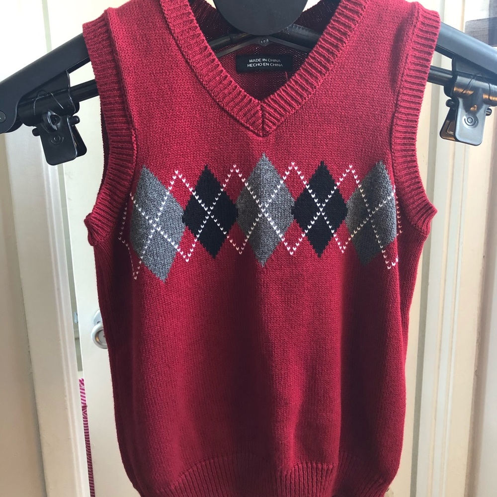 Boys sweater suit vest paisley argyle